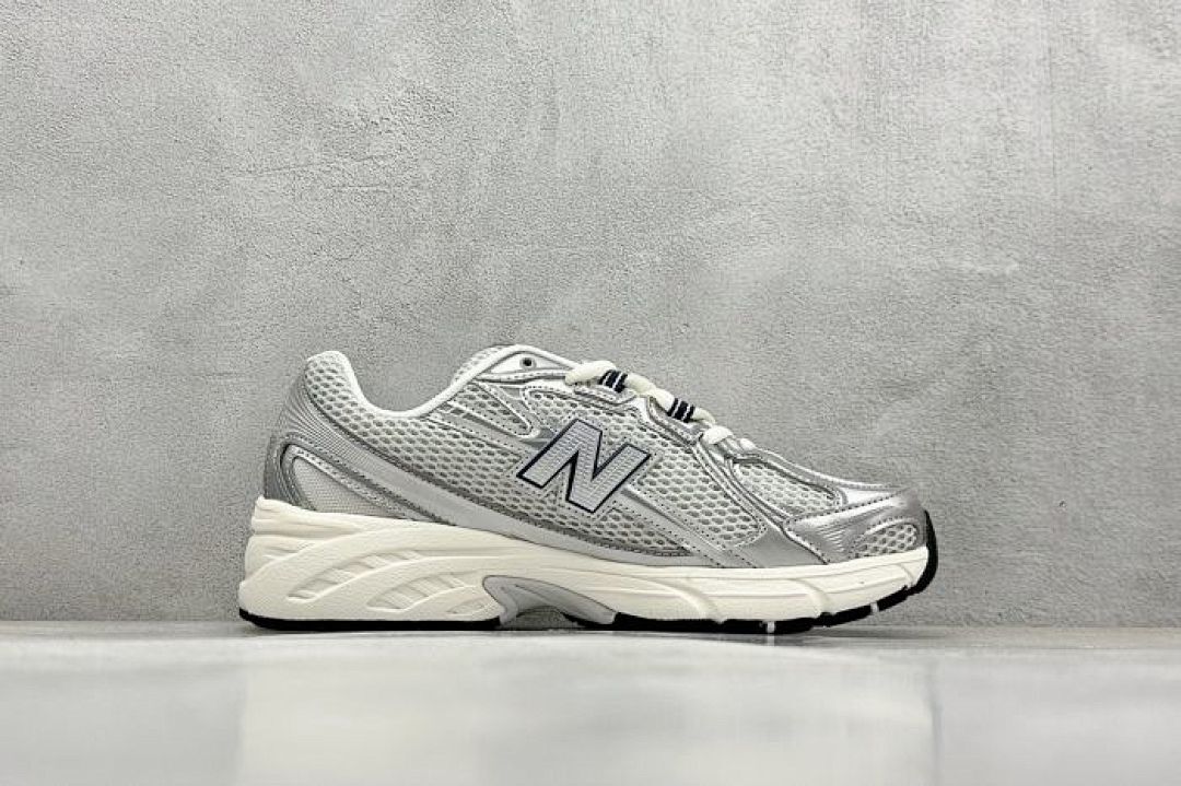 New Balance 740 Silver Metallic White Mesh Retro Running Shoes ABZORB Sneakers Trainers