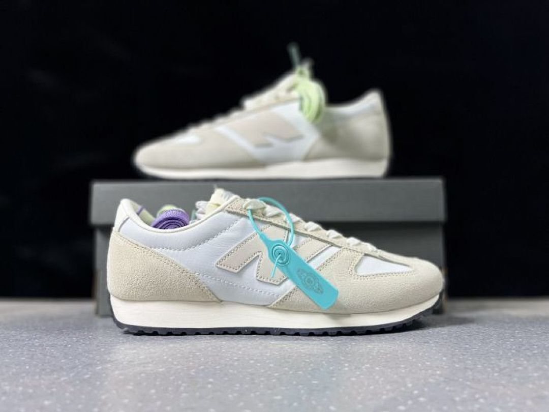 New Balance 237 MS237LA1 Men's Women's Casual Lifestyle Sneakers Light Aluminum Sea Salt Cream White Suede Retro Running Shoes