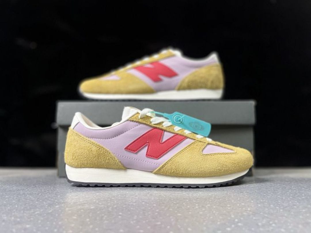 New Balance 237 Women's Velocity Red Calm Taupe Starlight Sneakers WS237PN1, Retro Lifestyle Trainers, Pink Mustard Olive Green Shoes