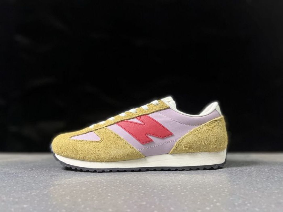 New Balance 237 Women's Velocity Red Calm Taupe Starlight Sneakers WS237PN1, Retro Lifestyle Trainers, Pink Mustard Olive Green Shoes