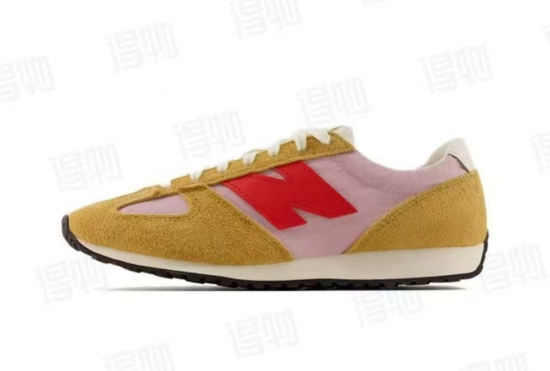 New Balance 237 Women's Velocity Red Calm Taupe Starlight Sneakers WS237PN1, Retro Lifestyle Trainers, Pink Mustard Olive Green Shoes