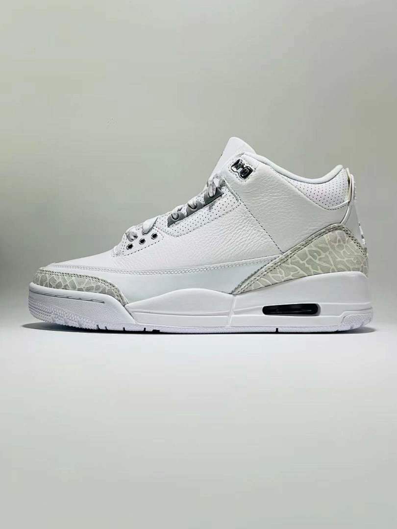 Air Jordan 3 Retro Pure White Men's Sneakers 136064-111