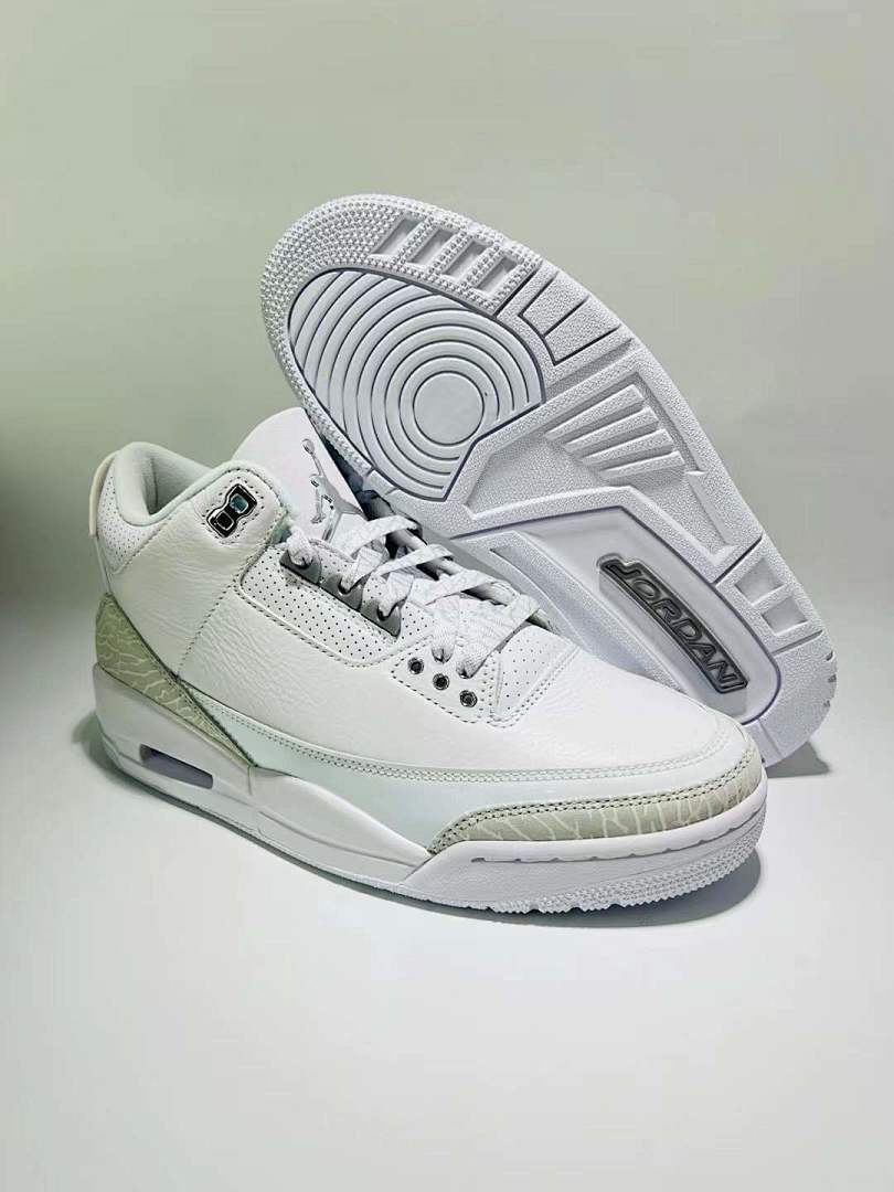 Air Jordan 3 Retro Pure White Men's Sneakers 136064-111