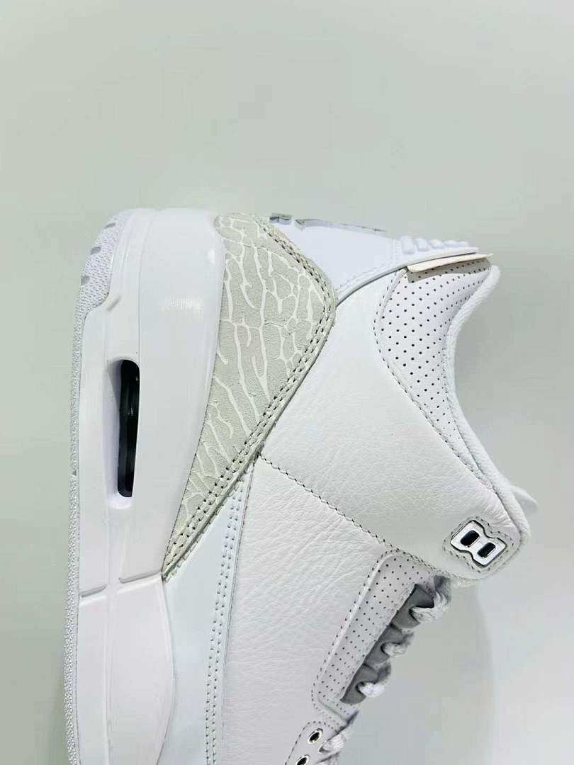 Air Jordan 3 Retro Pure White Men's Sneakers 136064-111