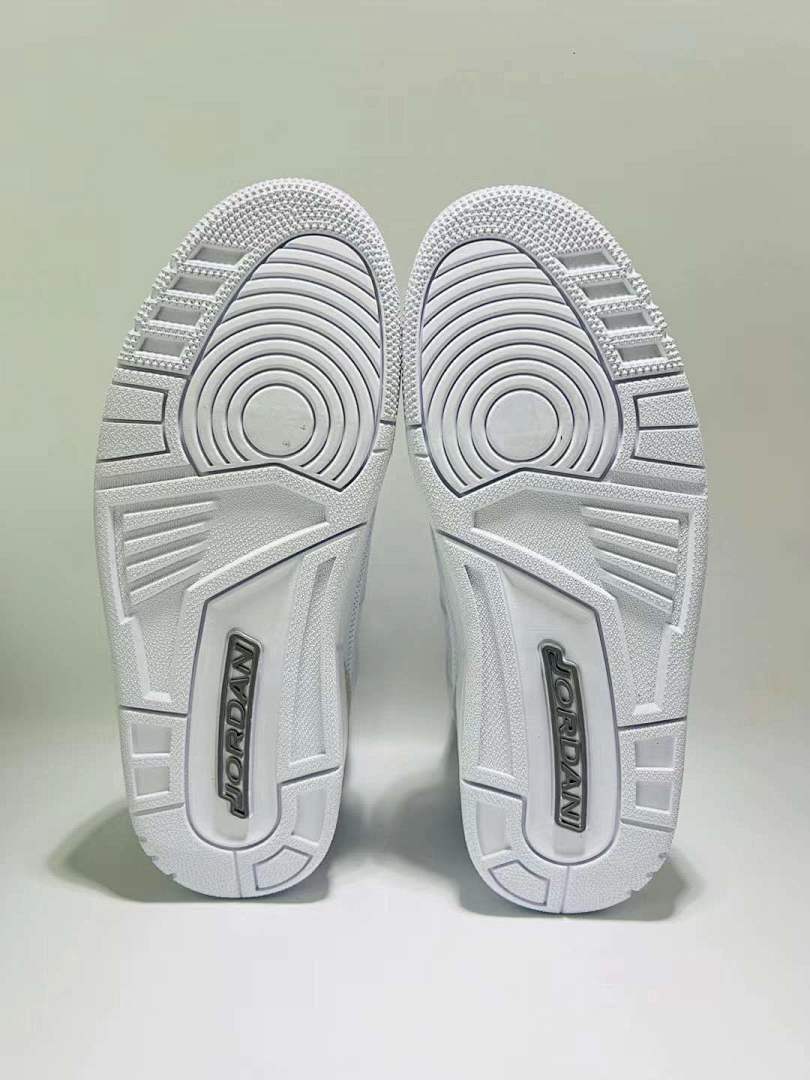 Air Jordan 3 Retro Pure White Men's Sneakers 136064-111