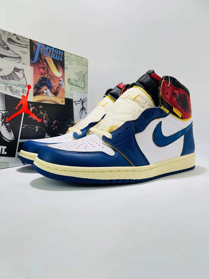 Union x Air Jordan 1 Retro High OG Storm Blue Sneakers (BV1300-146) Men's Limited Edition Collaboration