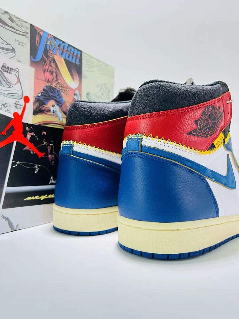 Union x Air Jordan 1 Retro High OG Storm Blue Sneakers (BV1300-146) Men's Limited Edition Collaboration