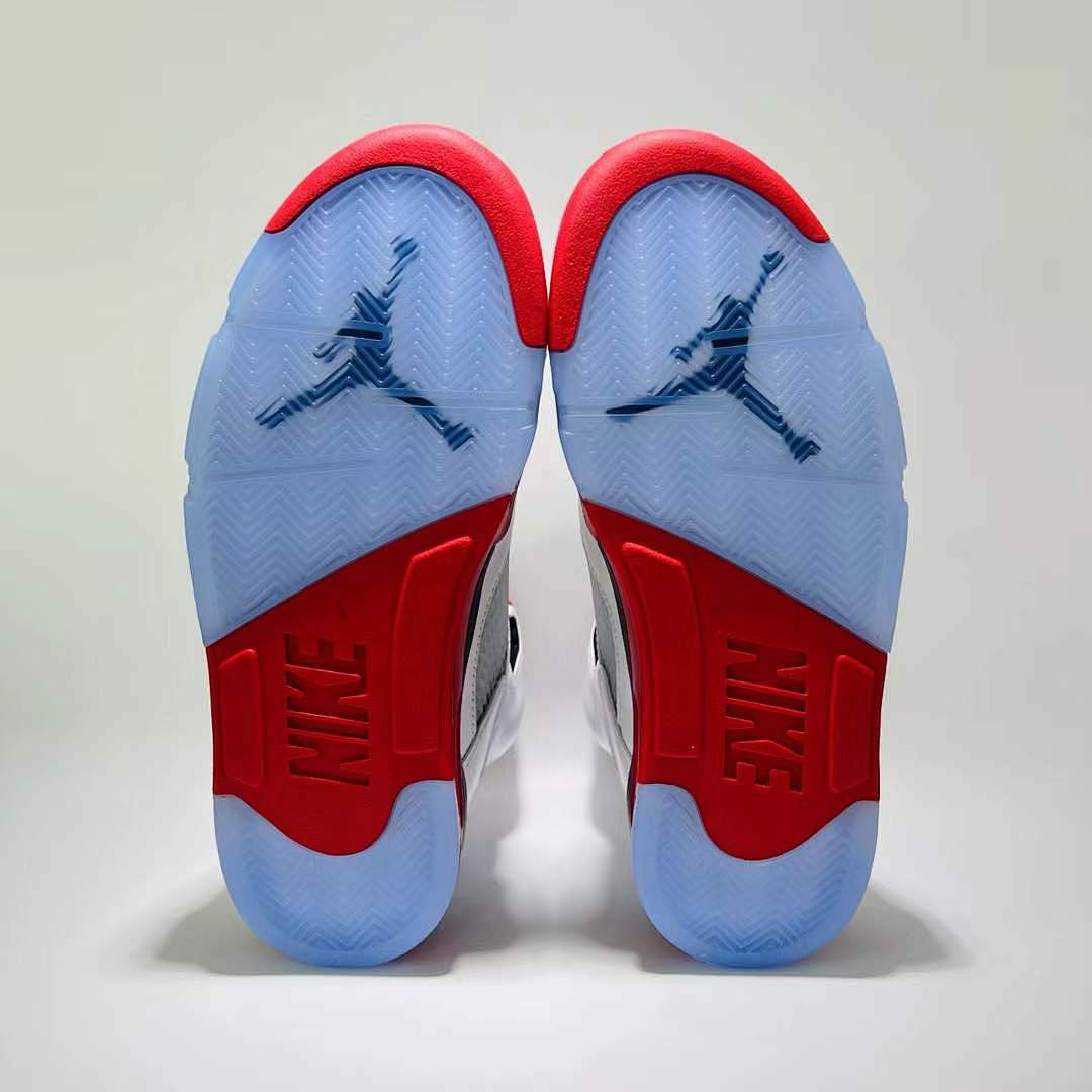Nike Air Jordan 5 Retro Fire Red (2013) Men's Basketball Shoes White Black Red 136027-120