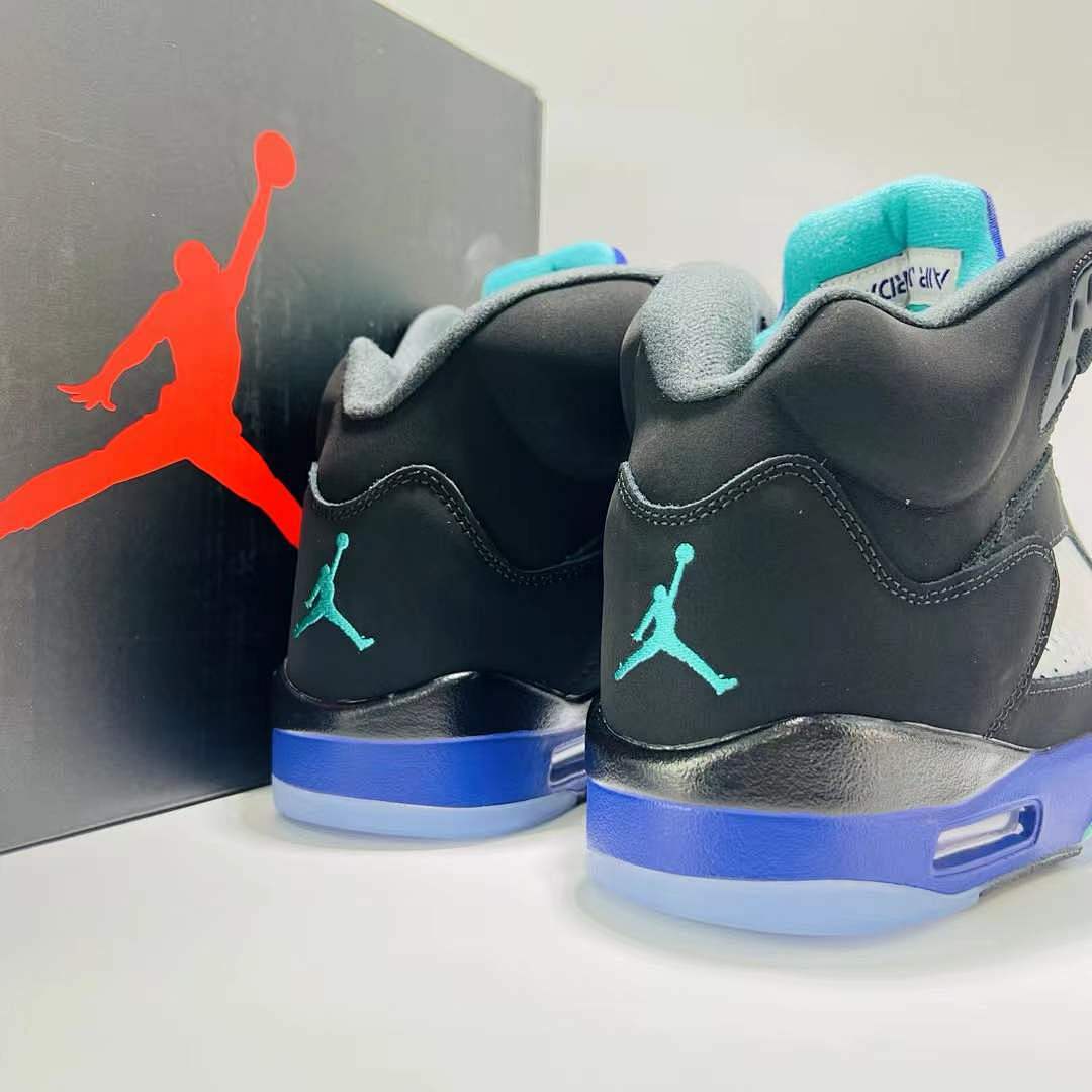 Air Jordan 5 Retro 'Aqua' Black Aquatone Concord DV0562-006 Men's Sneakers