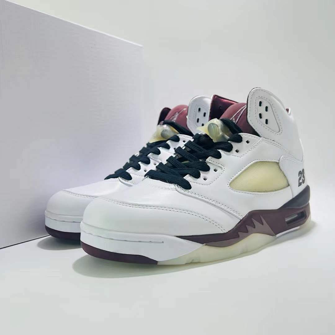 Nike Air Jordan 5 Retro "Burgundy" White Deep Burgundy Black Men's Sneakers DA1911-102
