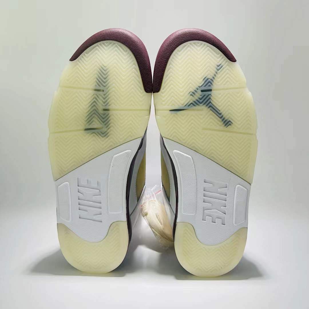Nike Air Jordan 5 Retro "Burgundy" White Deep Burgundy Black Men's Sneakers DA1911-102