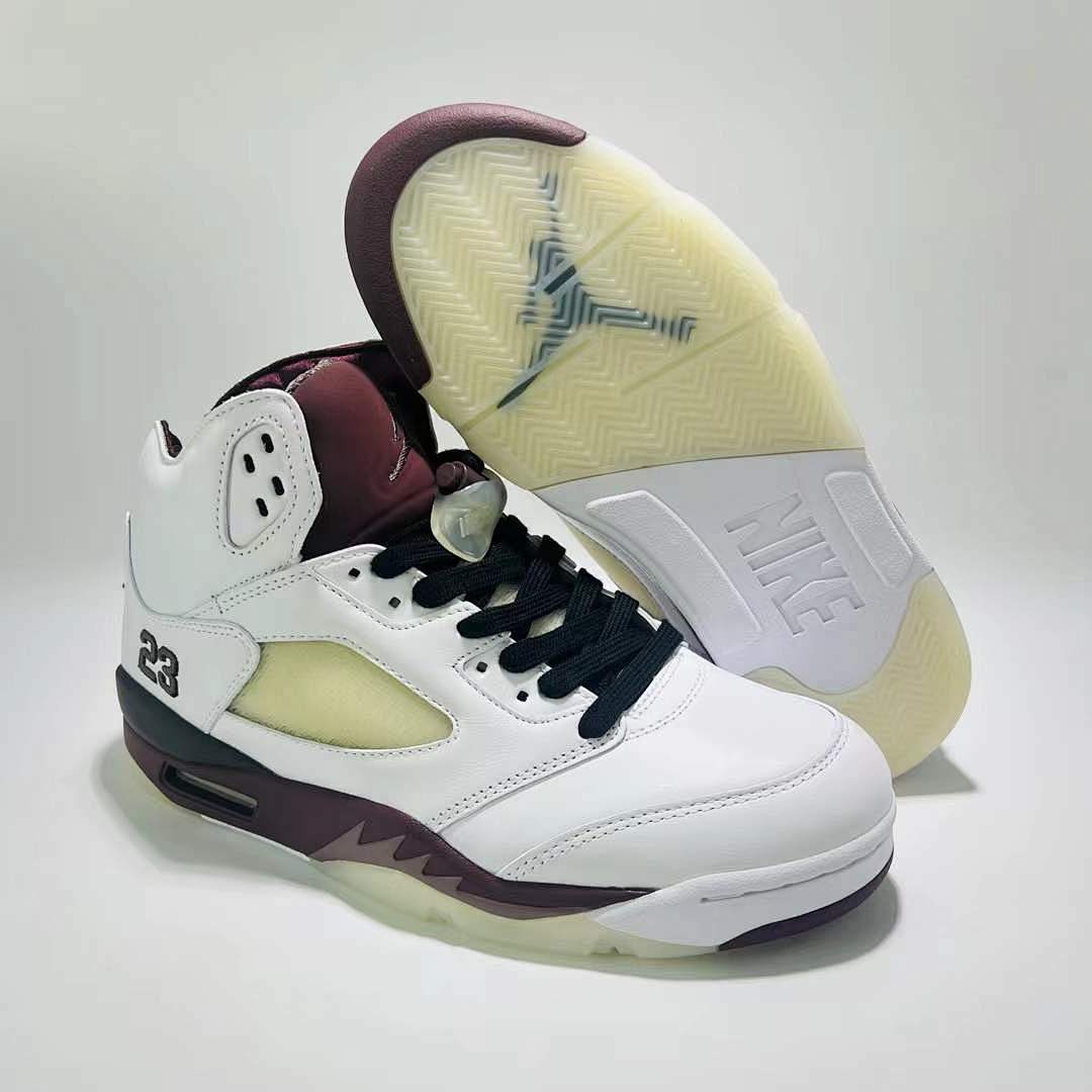 Nike Air Jordan 5 Retro "Burgundy" White Deep Burgundy Black Men's Sneakers DA1911-102