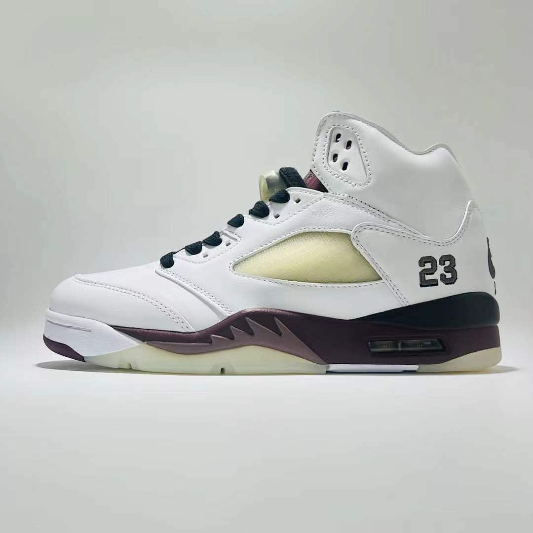 Nike Air Jordan 5 Retro "Burgundy" White Deep Burgundy Black Men's Sneakers DA1911-102