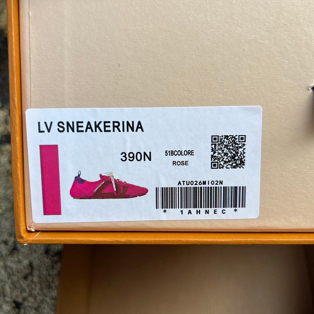 Louis Vuitton Run Away Sneaker Pink Suede Leather Brown Purple