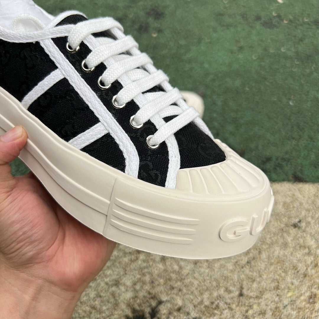 Gucci Black GG Canvas Platform Sneakers
