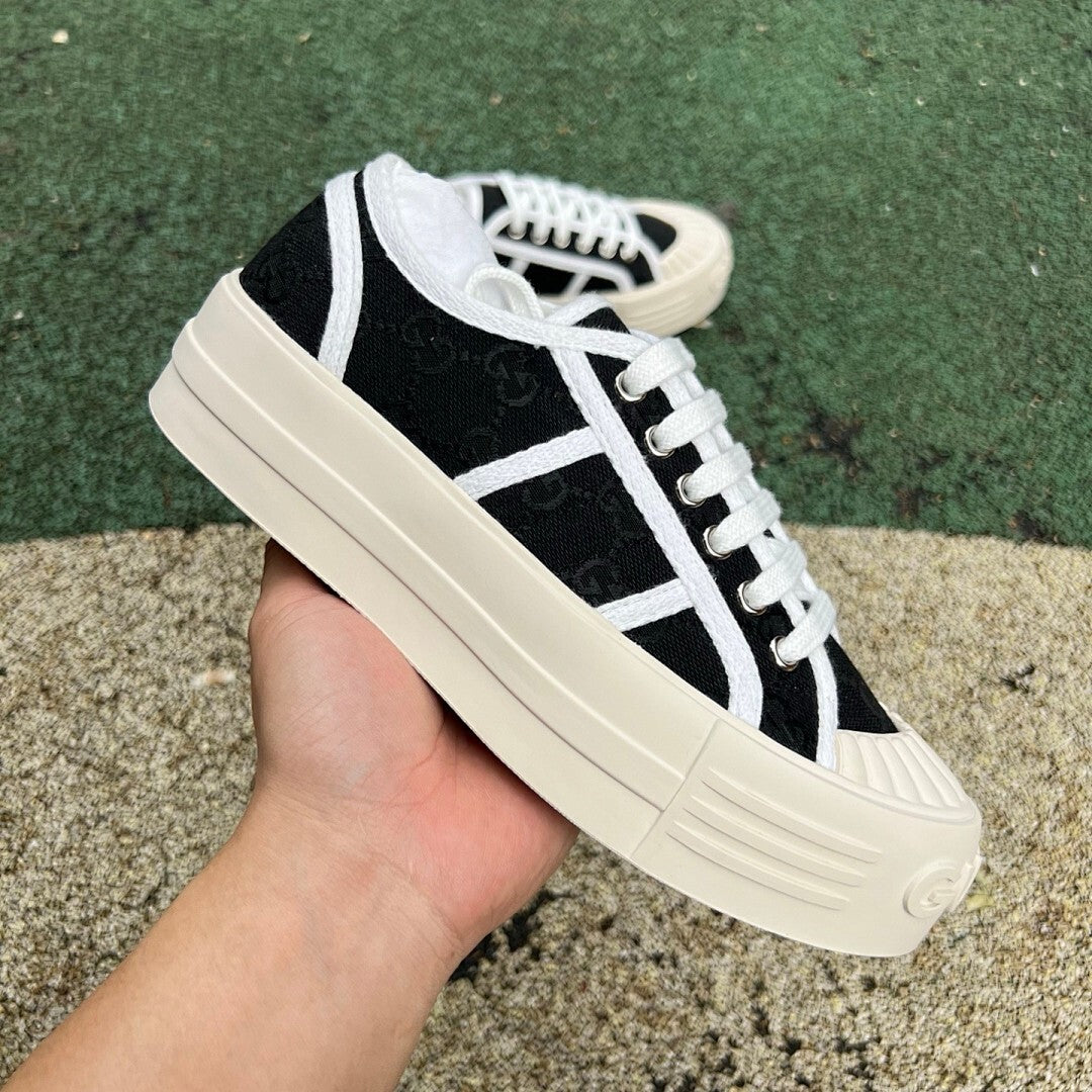 Gucci Black GG Canvas Platform Sneakers