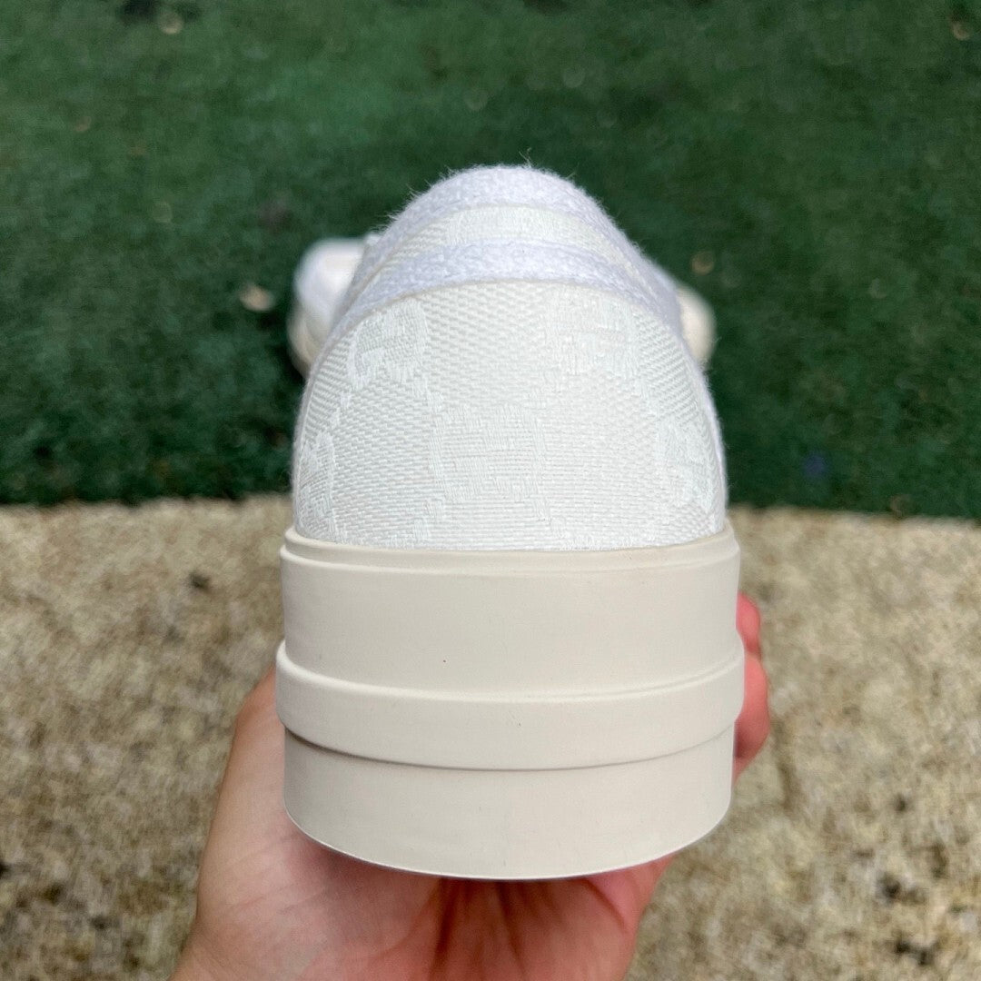 adidas x Gucci Gazelle Platform Sneaker in Ecru Original GG Canvas