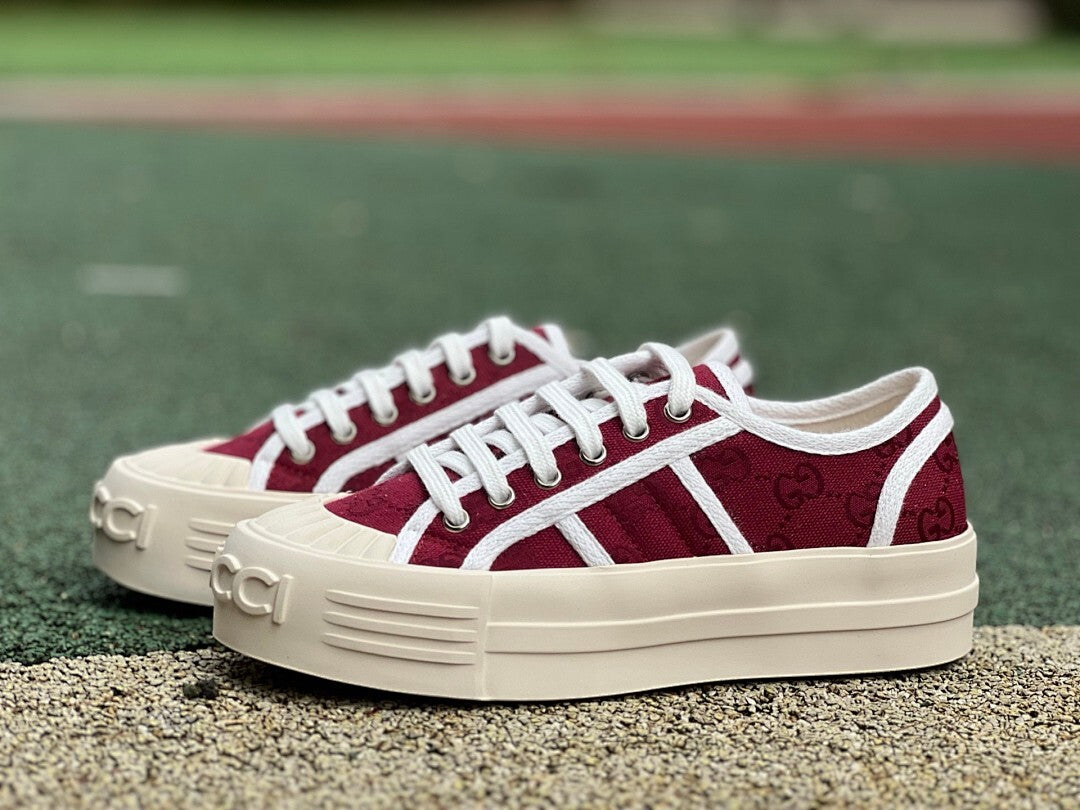 Gucci Women's Platform Sneaker with GG monogram Dark Red 679051 H2Z00 6480