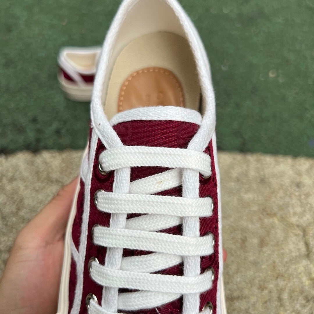 Gucci Women's Platform Sneaker with GG monogram Dark Red 679051 H2Z00 6480