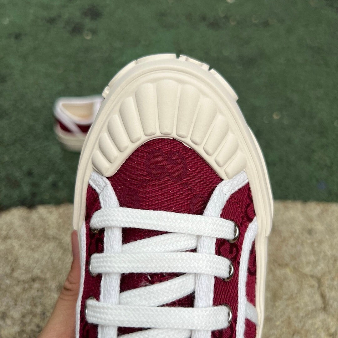 Gucci Women's Platform Sneaker with GG monogram Dark Red 679051 H2Z00 6480