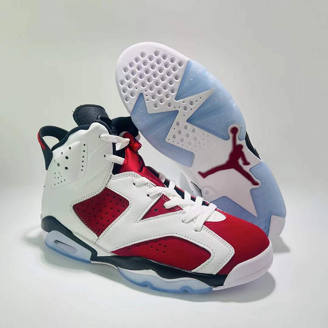 Air Jordan 6 Retro Carmine White Red Black Icy Sole Sneakers CT8529-106 Men's Basketball Shoes