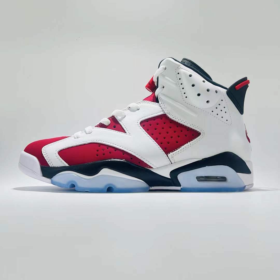 Air Jordan 6 Retro Carmine White Red Black Icy Sole Sneakers CT8529-106 Men's Basketball Shoes