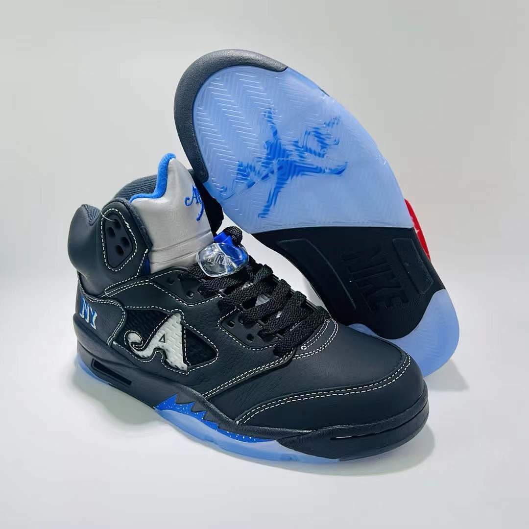 Air Jordan 5 Retro SP Awake NY Black Varsity Royal Blue FQ7911-001 Men's Sneakers Limited Edition