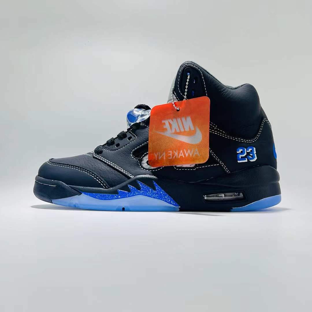 Air Jordan 5 Retro SP Awake NY Black Varsity Royal Blue FQ7911-001 Men's Sneakers Limited Edition