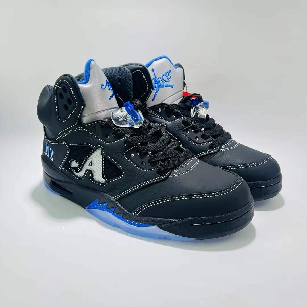Air Jordan 5 Retro SP Awake NY Black Varsity Royal Blue FQ7911-001 Men's Sneakers Limited Edition