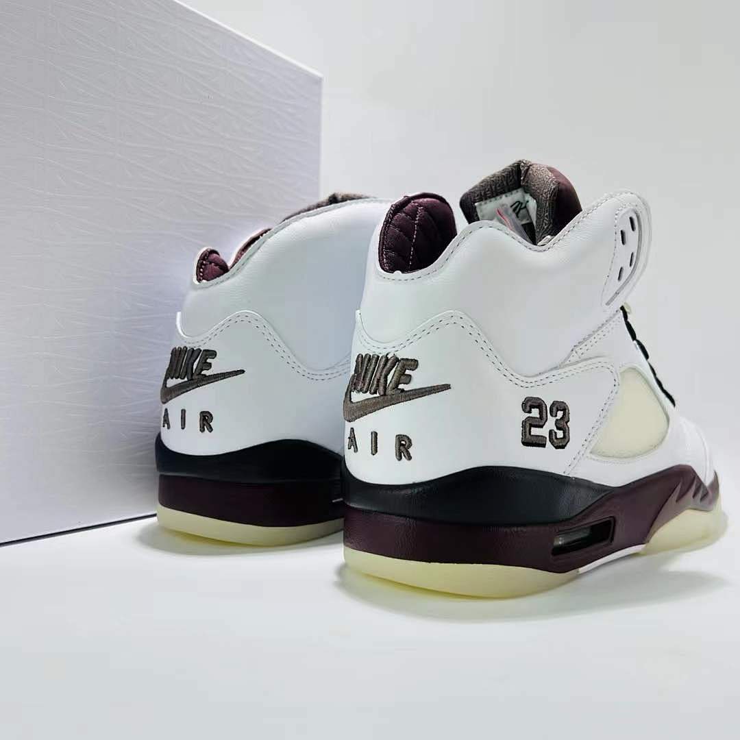 Nike Air Jordan 5 Retro Burgundy 2023 Men's Basketball Shoes White Deep Burgundy DV0562-161
