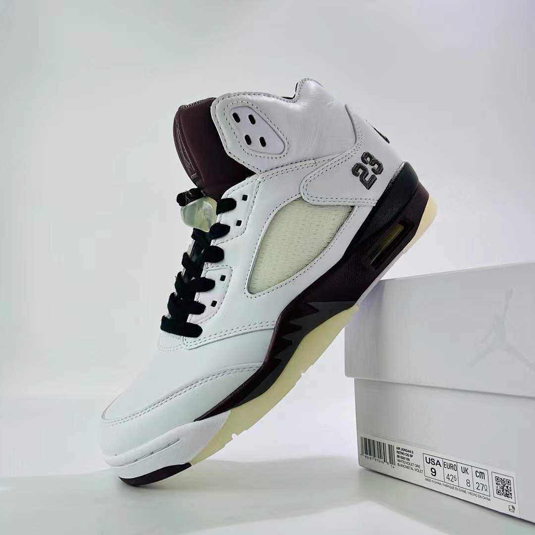 Nike Air Jordan 5 Retro Burgundy 2023 Men's Basketball Shoes White Deep Burgundy DV0562-161