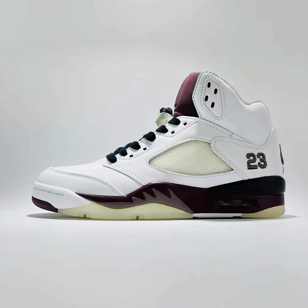 Nike Air Jordan 5 Retro Burgundy 2023 Men's Basketball Shoes White Deep Burgundy DV0562-161