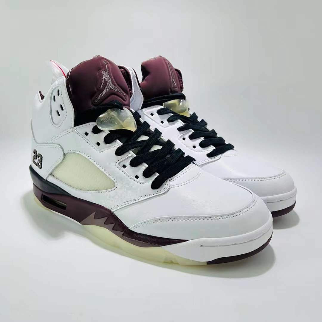 Nike Air Jordan 5 Retro Burgundy 2023 Men's Basketball Shoes White Deep Burgundy DV0562-161