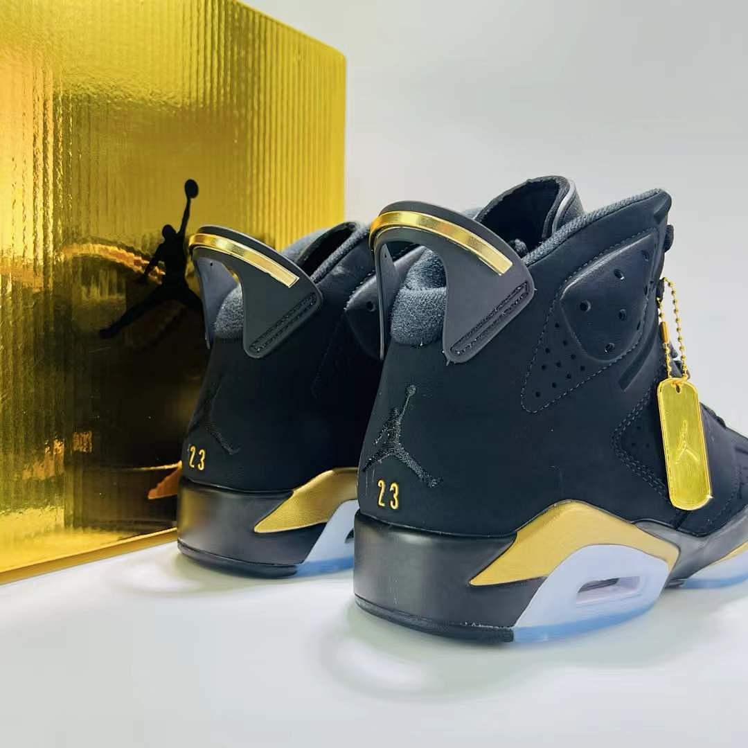 Nike Air Jordan 6 Retro DMP Defining Moments Pack 2020 Black Gold Sneakers CT4954-007 Men's Shoes