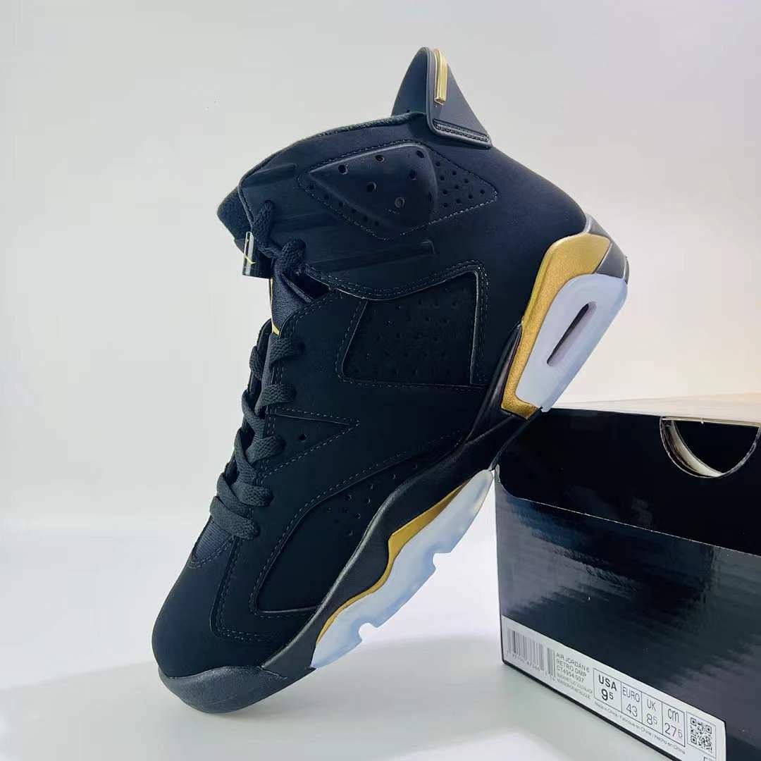 Nike Air Jordan 6 Retro DMP Defining Moments Pack 2020 Black Gold Sneakers CT4954-007 Men's Shoes
