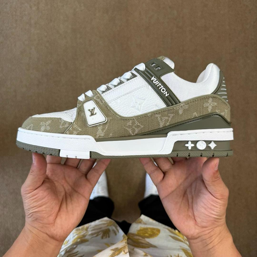 Louis Vuitton LV Trainer Sneaker Monogram Denim Kaki 1AAG6W