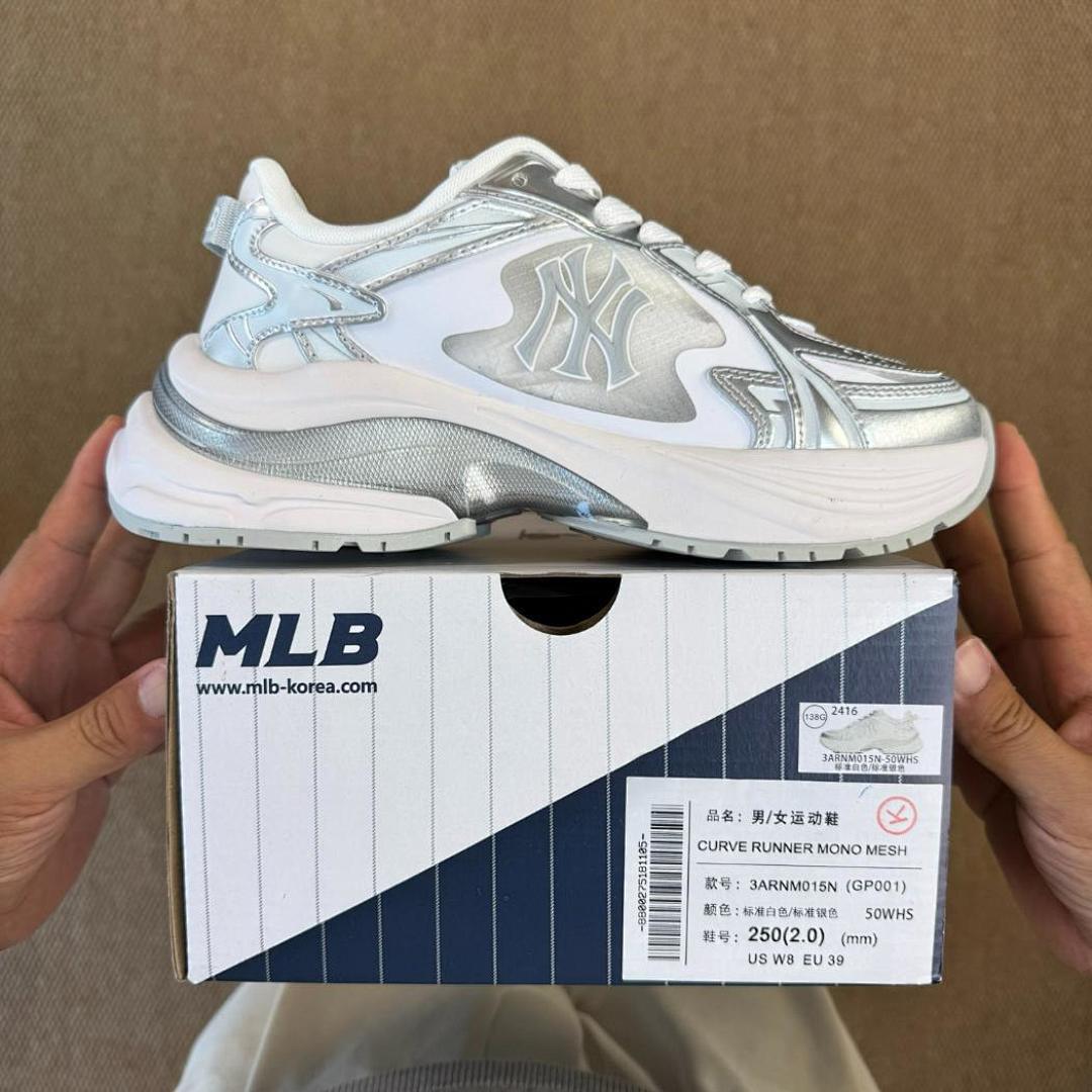 MLB Chunky Liner New York Yankees White Silver 3ASXLA13N-50SLL