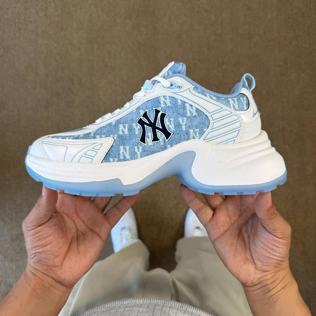 MLB Chunky Liner Monogram New York Yankees Light Blue Denim Sneakers
