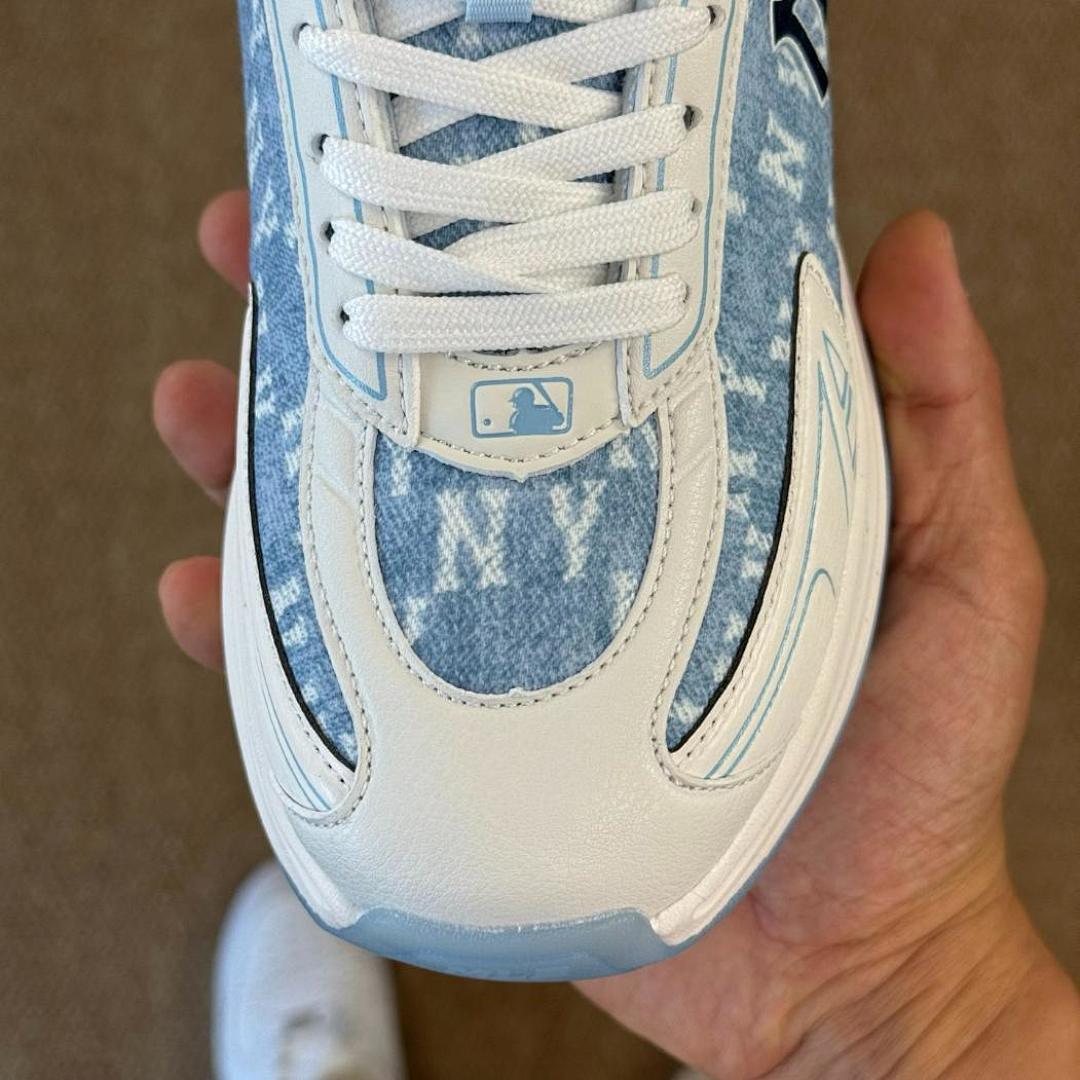 MLB Chunky Liner Monogram New York Yankees Light Blue Denim Sneakers