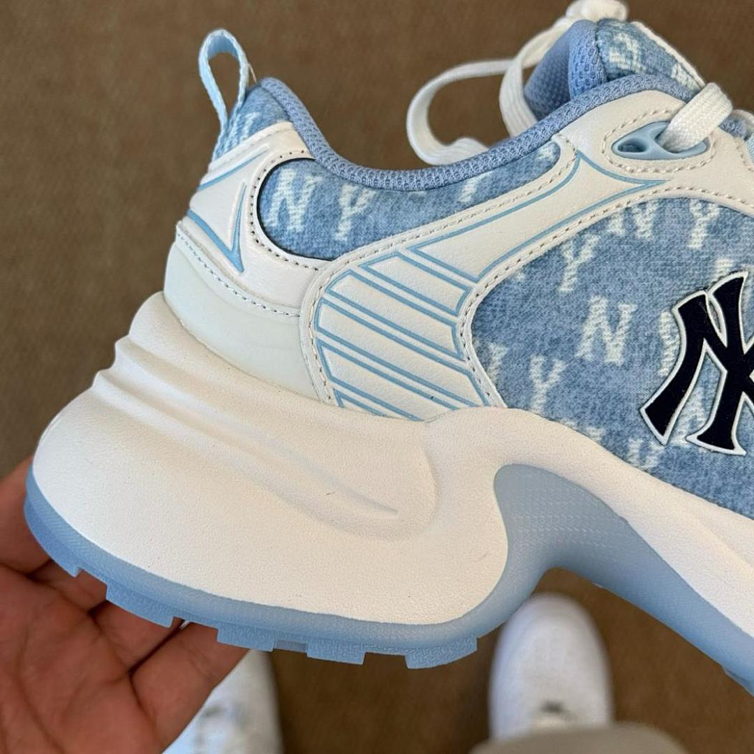 MLB Chunky Liner Monogram New York Yankees Light Blue Denim Sneakers