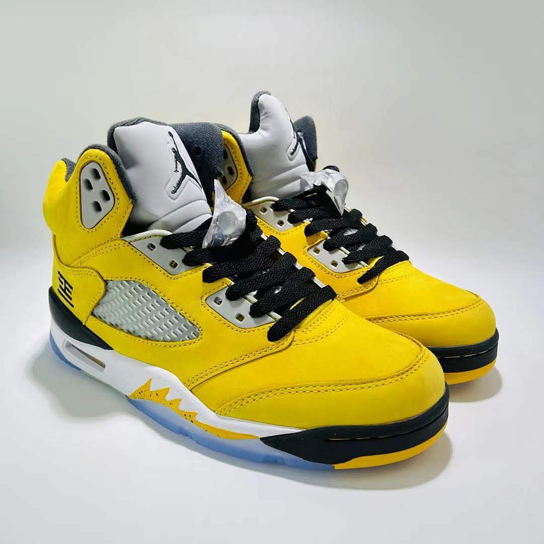Nike Air Jordan 5 Retro Lightning DD0587-700 Men's Yellow Grey Black Sneakers AJ5 Basketball Shoes