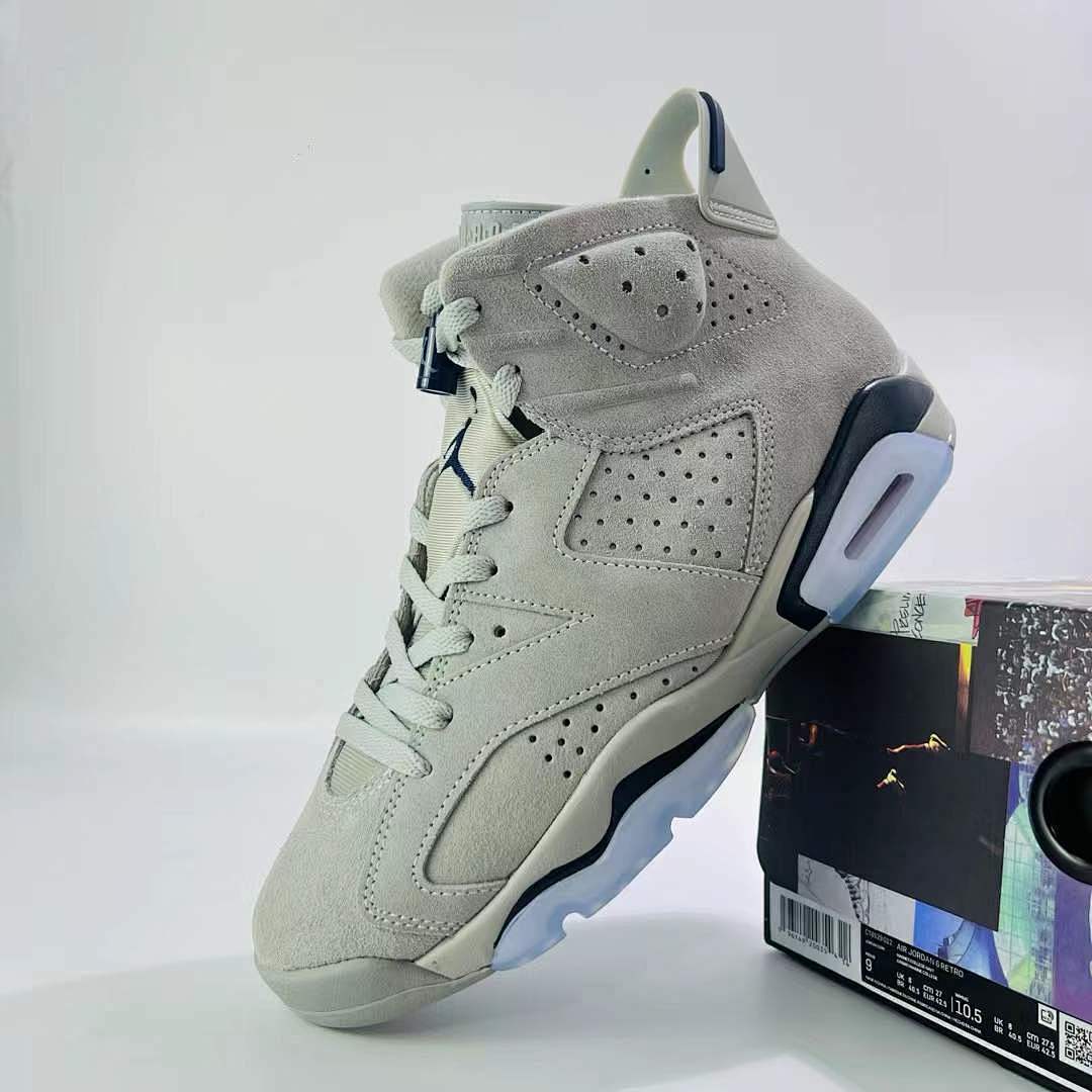 Nike Air Jordan 6 Retro Georgetown Magnet College Navy Grey Suede Men's Shoes CT8529-012