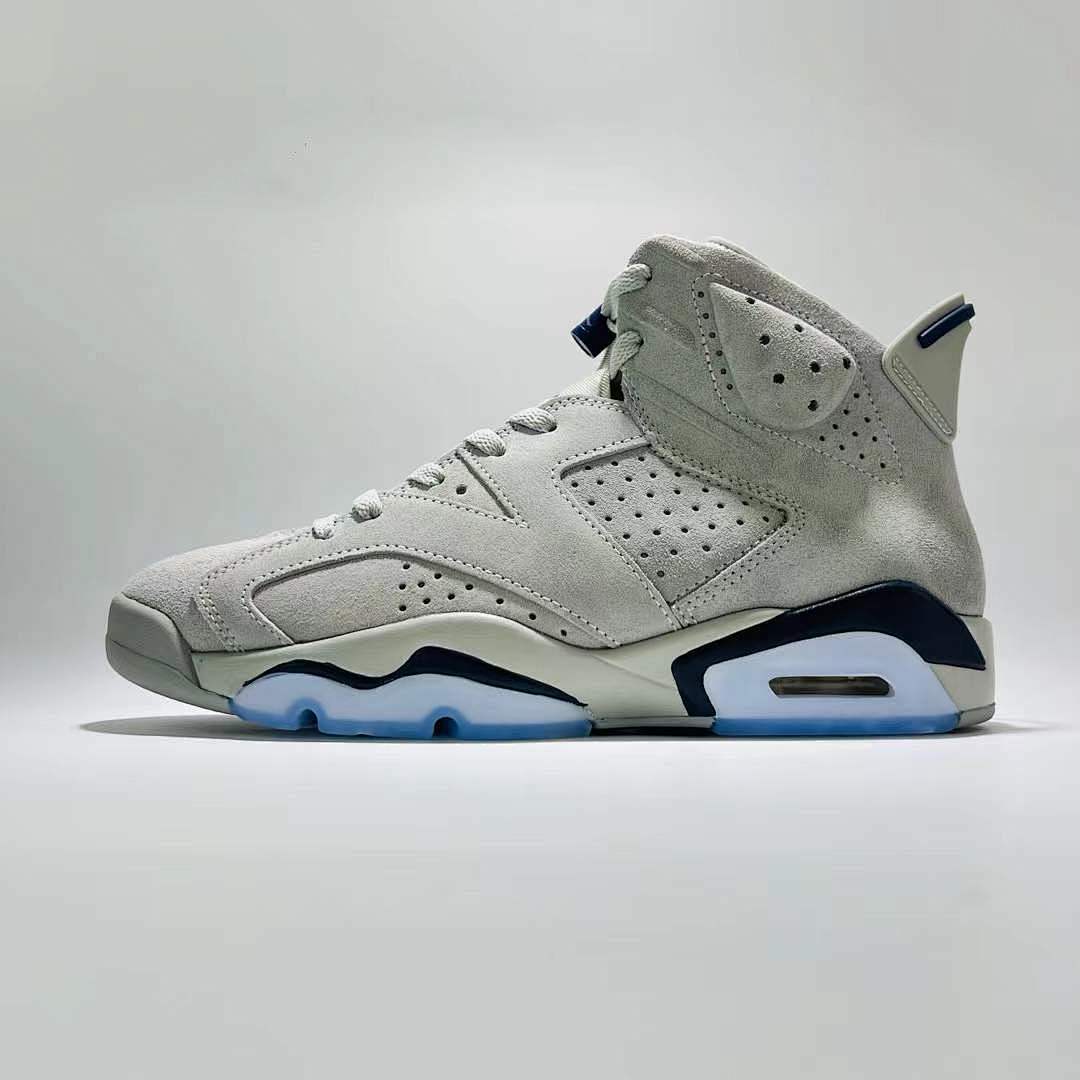 Nike Air Jordan 6 Retro Georgetown Magnet College Navy Grey Suede Men's Shoes CT8529-012