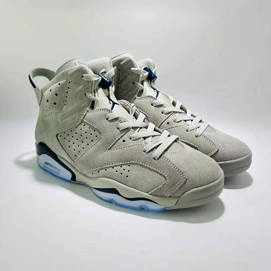 Nike Air Jordan 6 Retro Georgetown Magnet College Navy Grey Suede Men's Shoes CT8529-012