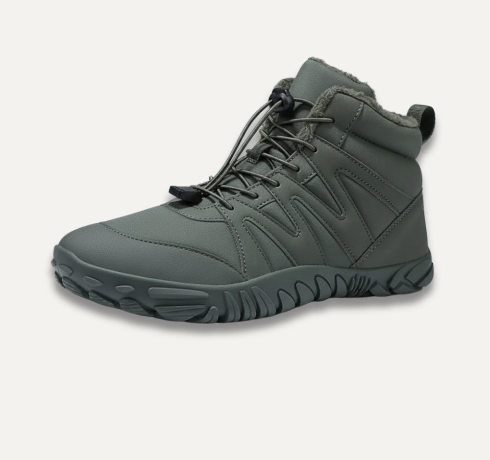 Blotcha Unisex Waterproof Hiking Boots Fleece Lined Non-Slip High Top Outdoor Shoes Black