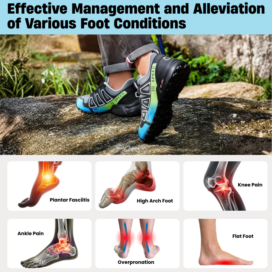Blotcha Orthopedic Hiking Shoes Waterproof Lace-Up Walking Sneakers for Men & Women