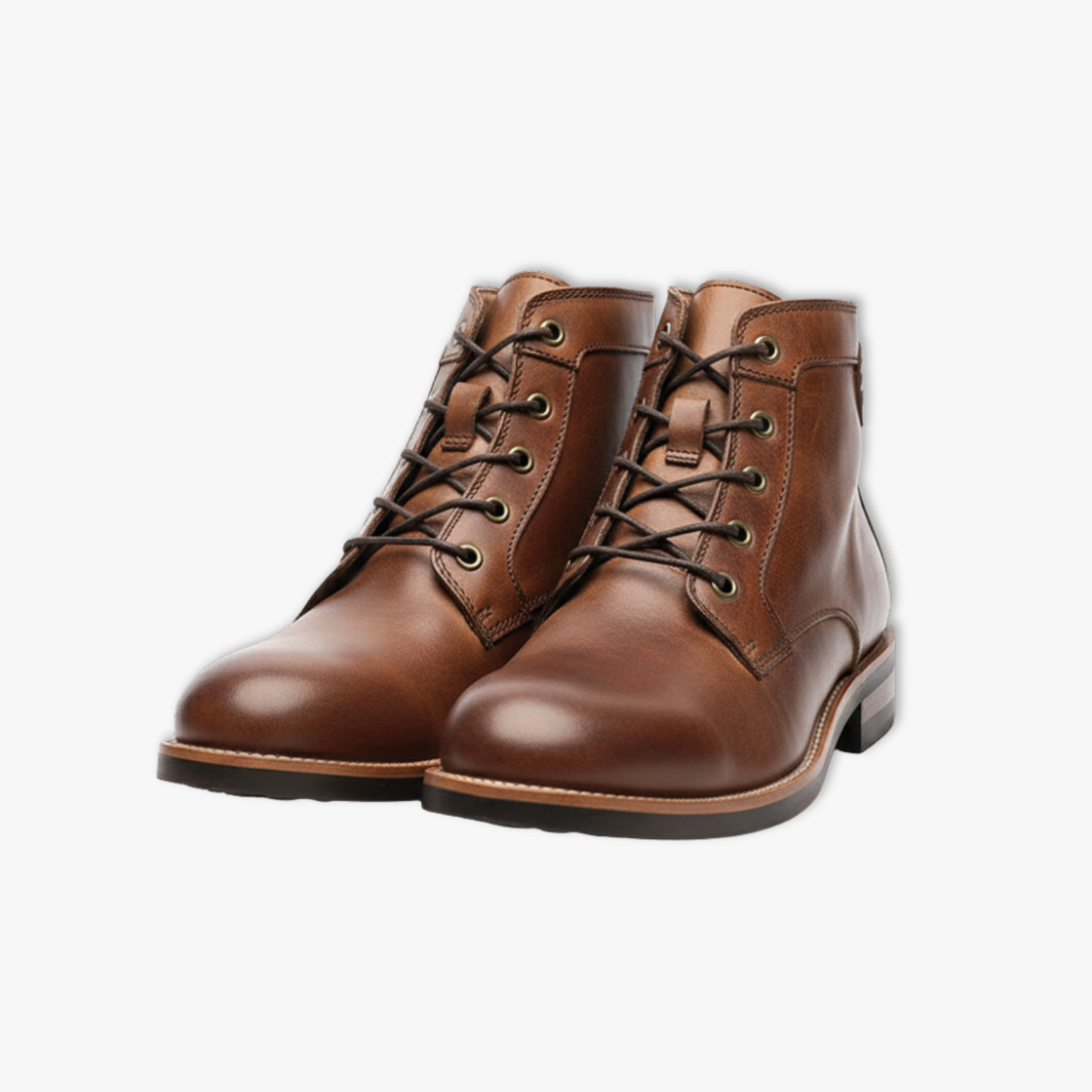 Blotcha Men's Retro Leather Ankle Boots - Black Lace-Up Dress Boots for Suits