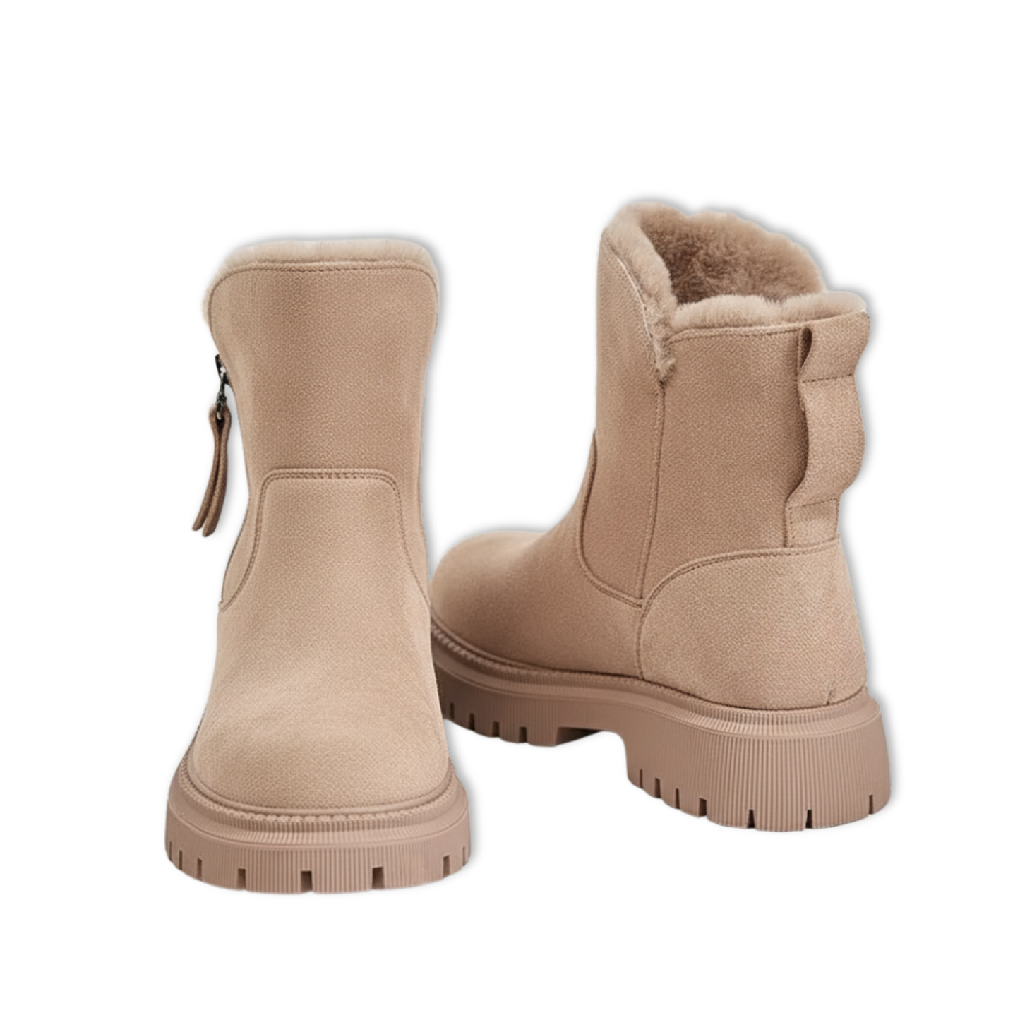 Blotcha Women's Winter Snow Boots, Black Plus Velvet Warm Fur Lined Ankle Boots