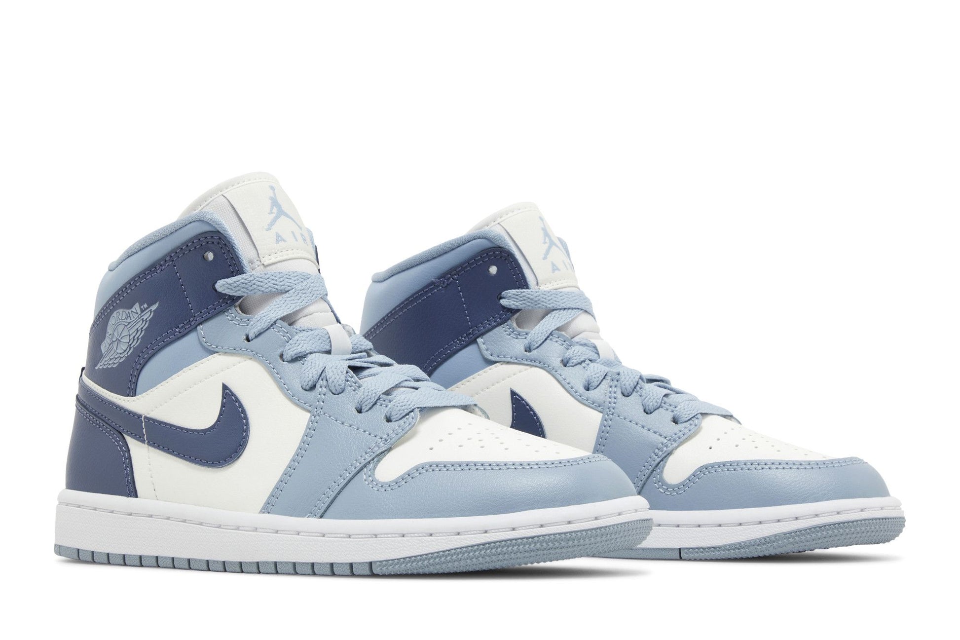 ( Women ) Air Jordan 1 Mid ‘Sail Diffused Blue’ BQ6472-140