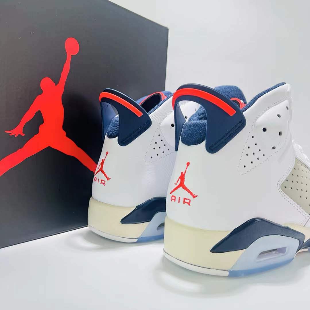 Nike Air Jordan 6 Retro "Tinker" White Obsidian Infrared 23 Neutral Grey Men's Basketball Shoes 384664-104